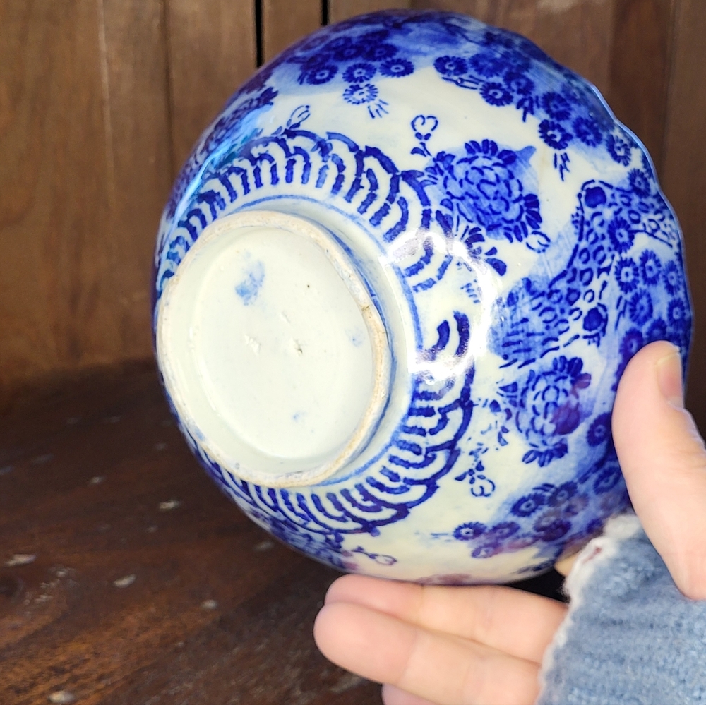 Blue Floral Ceramic Bowl - Picture 7 of 12